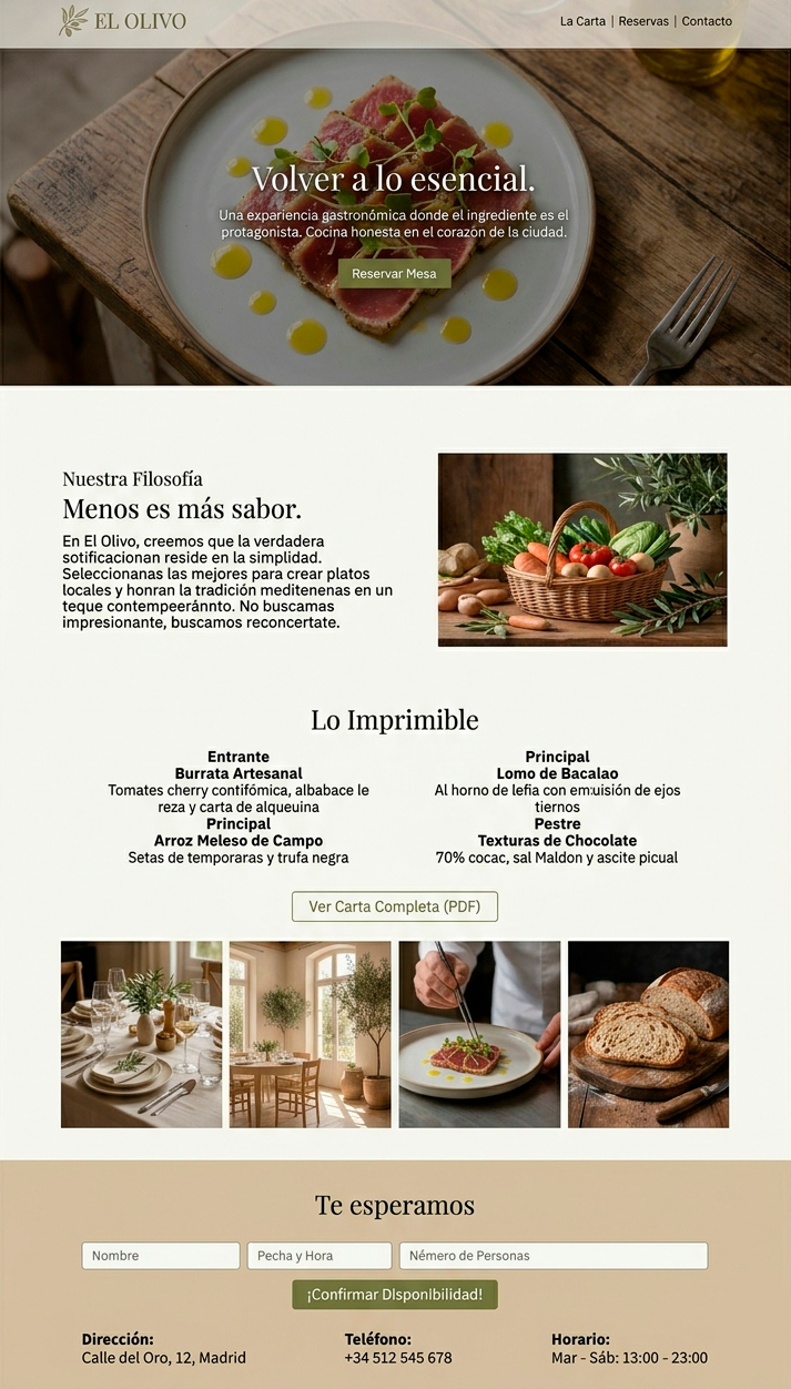 Sitio Web para Restaurante & Carta Digital