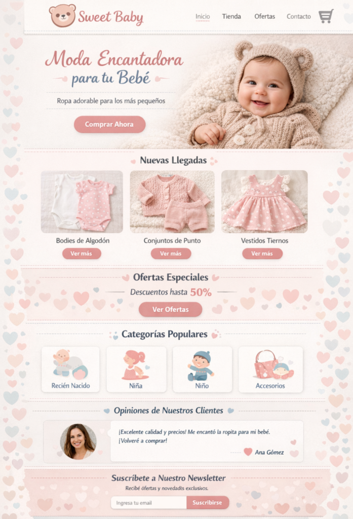 Página web tienda online de bebés