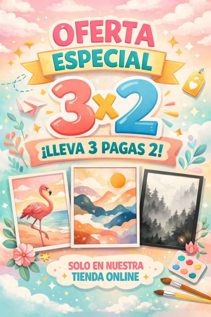 diseño cartel promocion tienda de cuadros